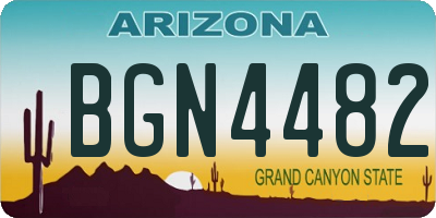 AZ license plate BGN4482