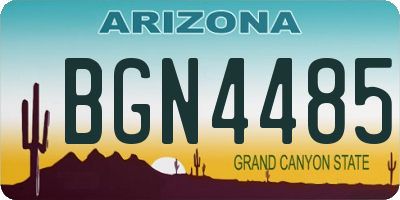 AZ license plate BGN4485