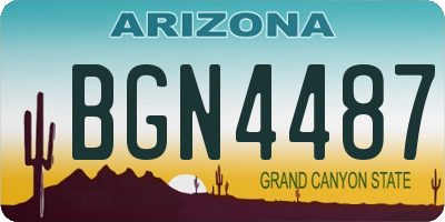 AZ license plate BGN4487