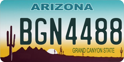 AZ license plate BGN4488