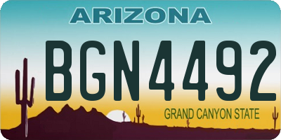 AZ license plate BGN4492