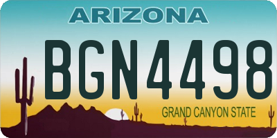 AZ license plate BGN4498