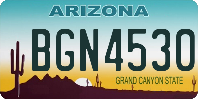 AZ license plate BGN4530