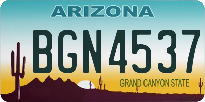 AZ license plate BGN4537