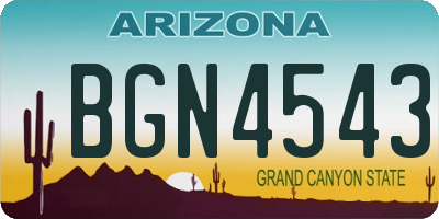 AZ license plate BGN4543