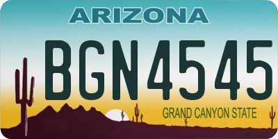 AZ license plate BGN4545