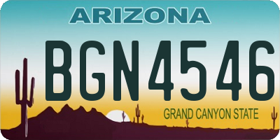 AZ license plate BGN4546