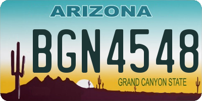 AZ license plate BGN4548