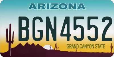 AZ license plate BGN4552
