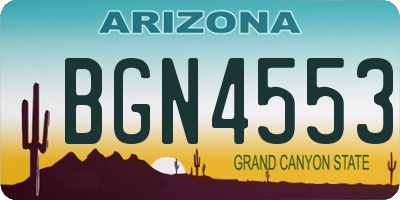 AZ license plate BGN4553
