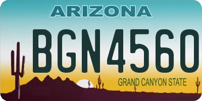 AZ license plate BGN4560