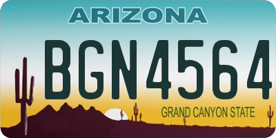 AZ license plate BGN4564
