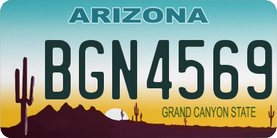 AZ license plate BGN4569