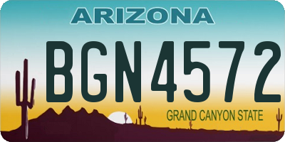 AZ license plate BGN4572