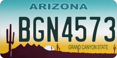 AZ license plate BGN4573
