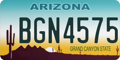 AZ license plate BGN4575