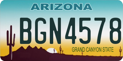 AZ license plate BGN4578