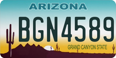 AZ license plate BGN4589