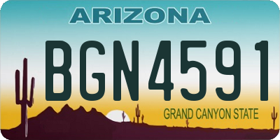 AZ license plate BGN4591