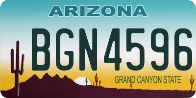 AZ license plate BGN4596