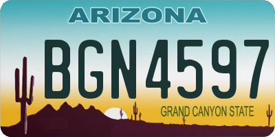 AZ license plate BGN4597