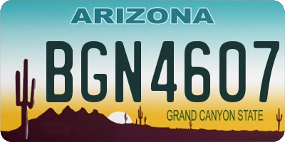AZ license plate BGN4607