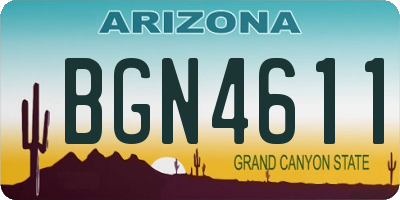 AZ license plate BGN4611