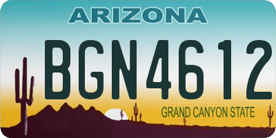 AZ license plate BGN4612