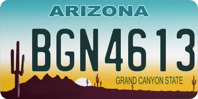 AZ license plate BGN4613