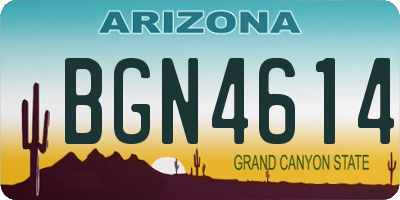 AZ license plate BGN4614