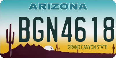 AZ license plate BGN4618