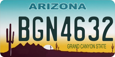 AZ license plate BGN4632