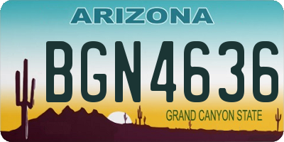 AZ license plate BGN4636