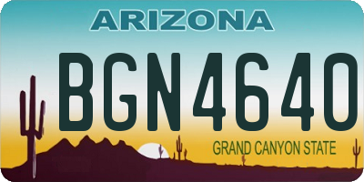 AZ license plate BGN4640