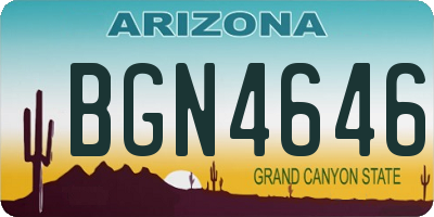 AZ license plate BGN4646