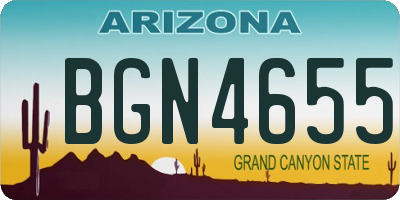 AZ license plate BGN4655