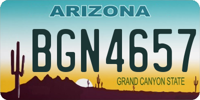 AZ license plate BGN4657