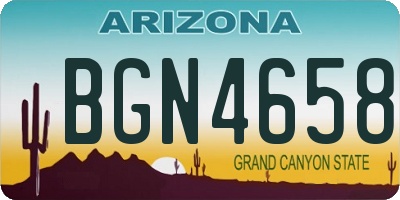AZ license plate BGN4658