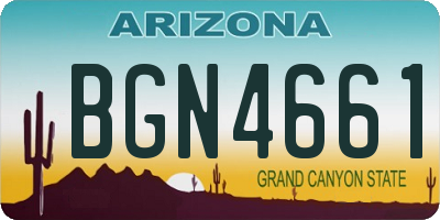AZ license plate BGN4661