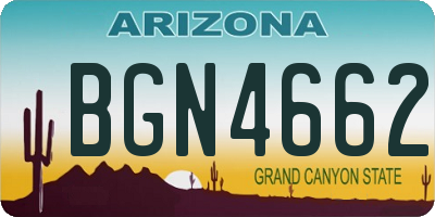 AZ license plate BGN4662