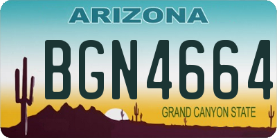 AZ license plate BGN4664