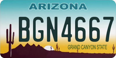 AZ license plate BGN4667