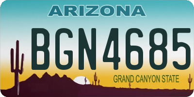 AZ license plate BGN4685