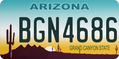 AZ license plate BGN4686