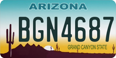 AZ license plate BGN4687