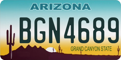 AZ license plate BGN4689