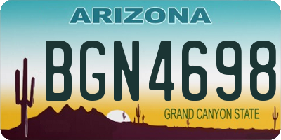 AZ license plate BGN4698