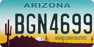 AZ license plate BGN4699