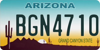 AZ license plate BGN4710