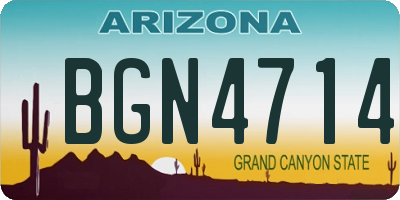 AZ license plate BGN4714